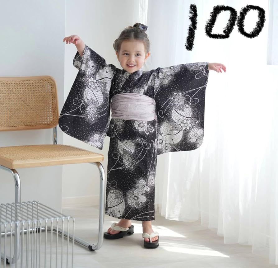 Amazon.co.jp: ニコアンティーク 高級変わり織 子供浴衣3点